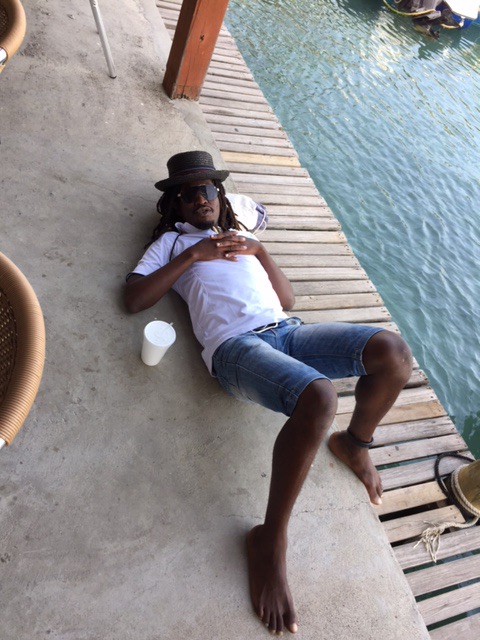 Rex. One of many lovely people I have met in Antigua. Here he is relaxing as I ate my breakfast at Seabreeze restaurant, Falmouth Harbour