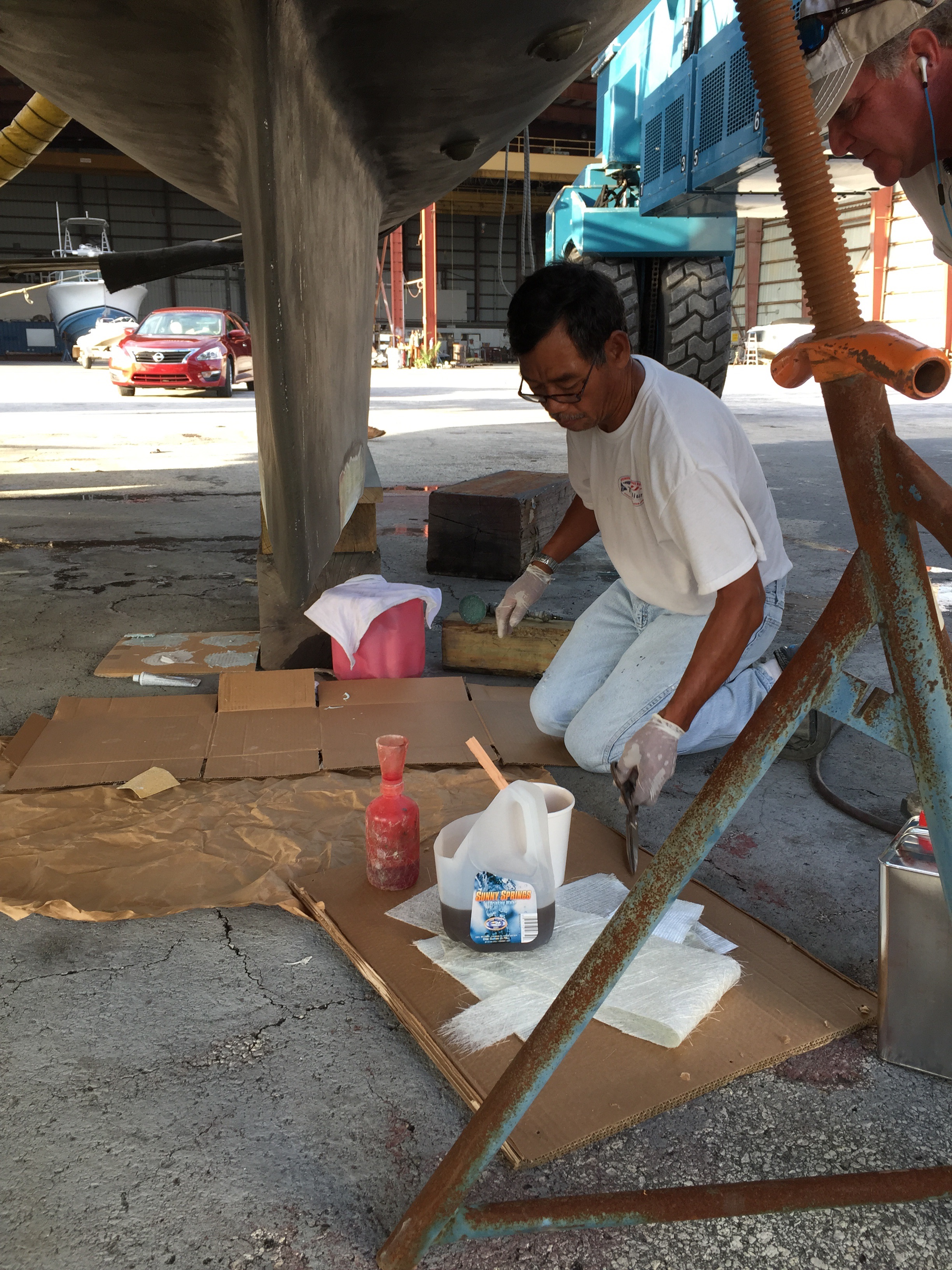 Fixing the starboard keel