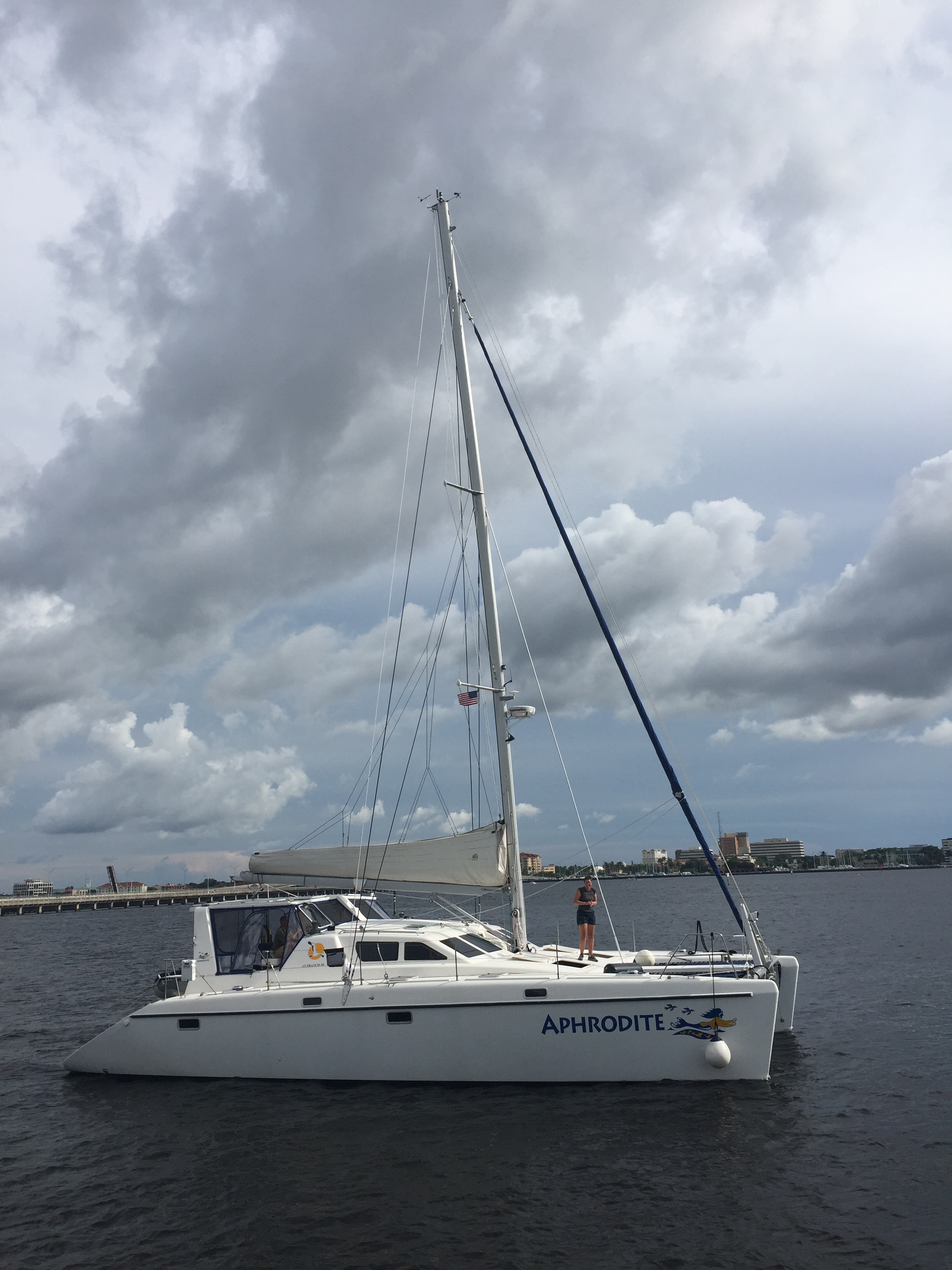 SV Aphrodite as we left the marina.