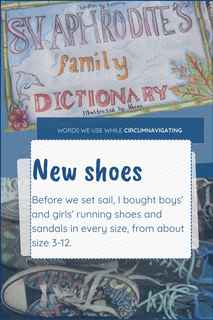 New Shoes is a term from the SV Aphrodite Family Dictionary
