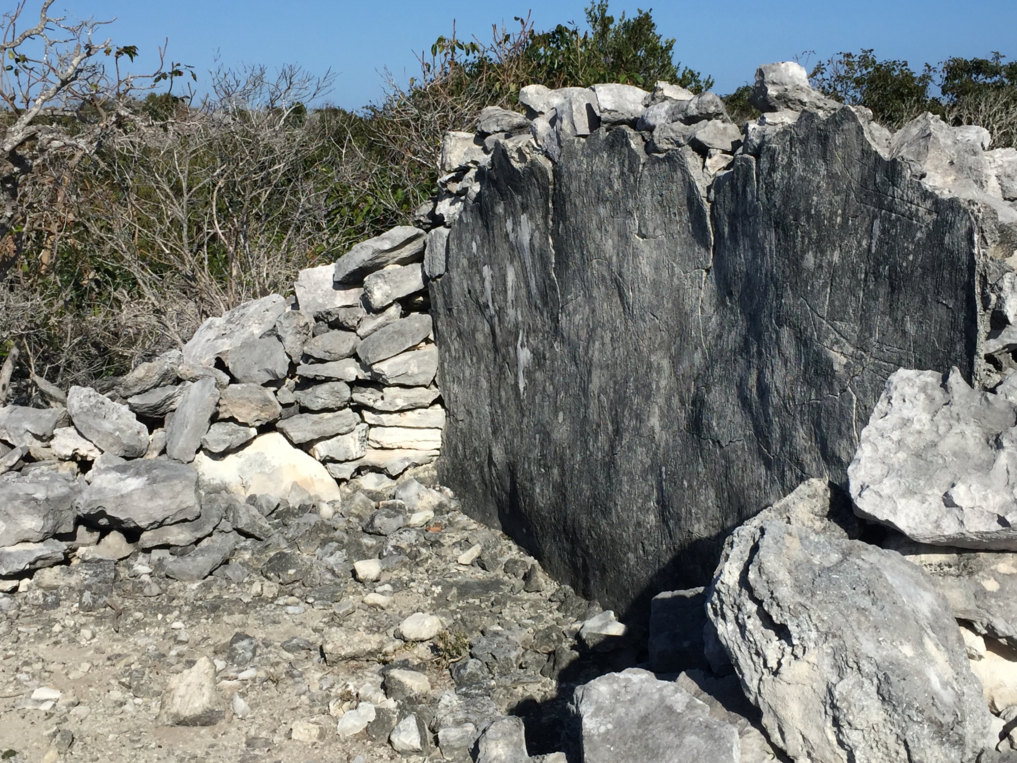 Davis ruins, circa 1750, seen during our hike at Warderick Wells, Bahamas.