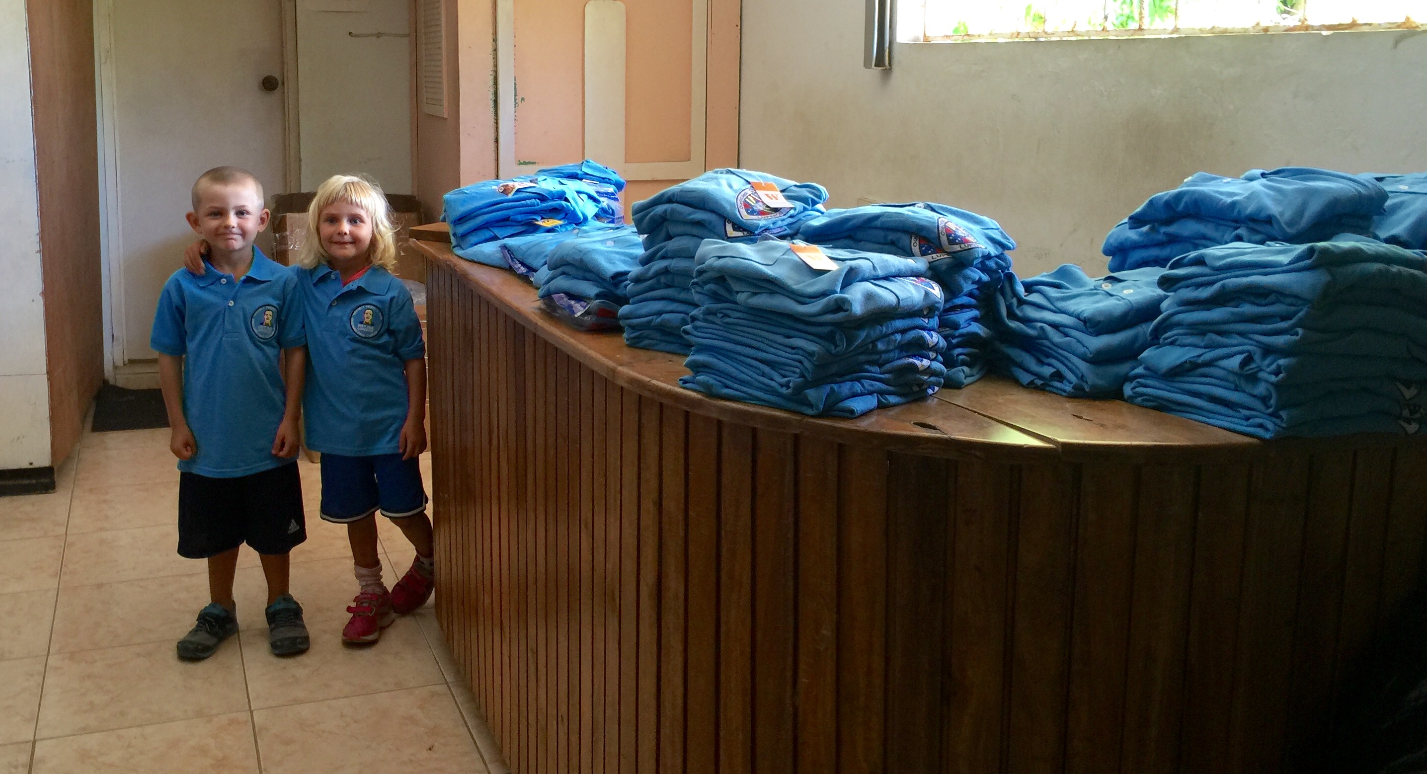School uniform shopping in Luperon, Dominican Republic.