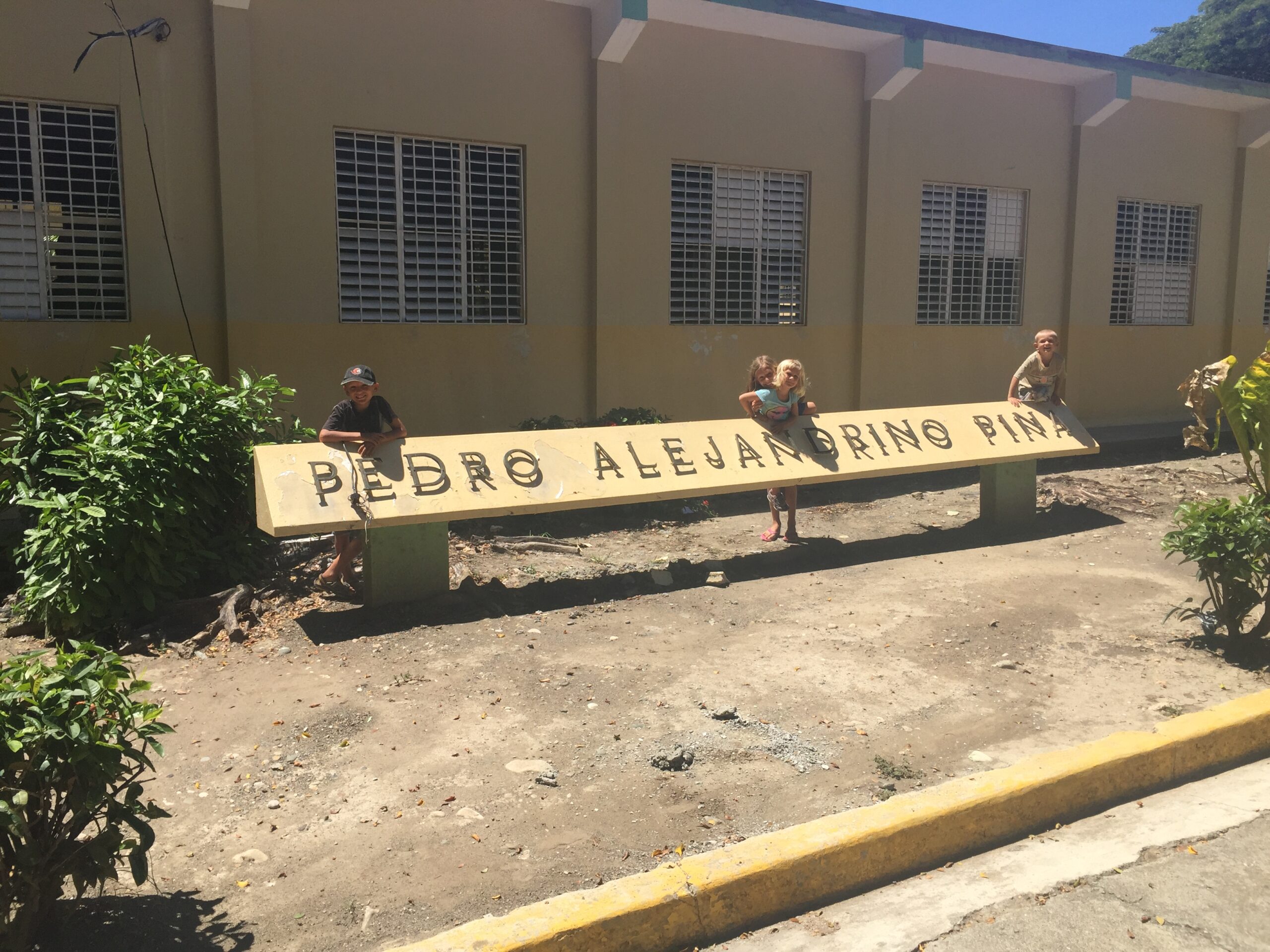 Our kids outside Escuela Pedro Alejandro Pina (the public elementary school in Luperón) in the Dominican Republic