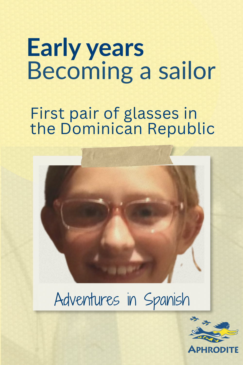 Betty Escher, age 10, first pair of glasses. This is a close-up photo of Betty with her new glasses.