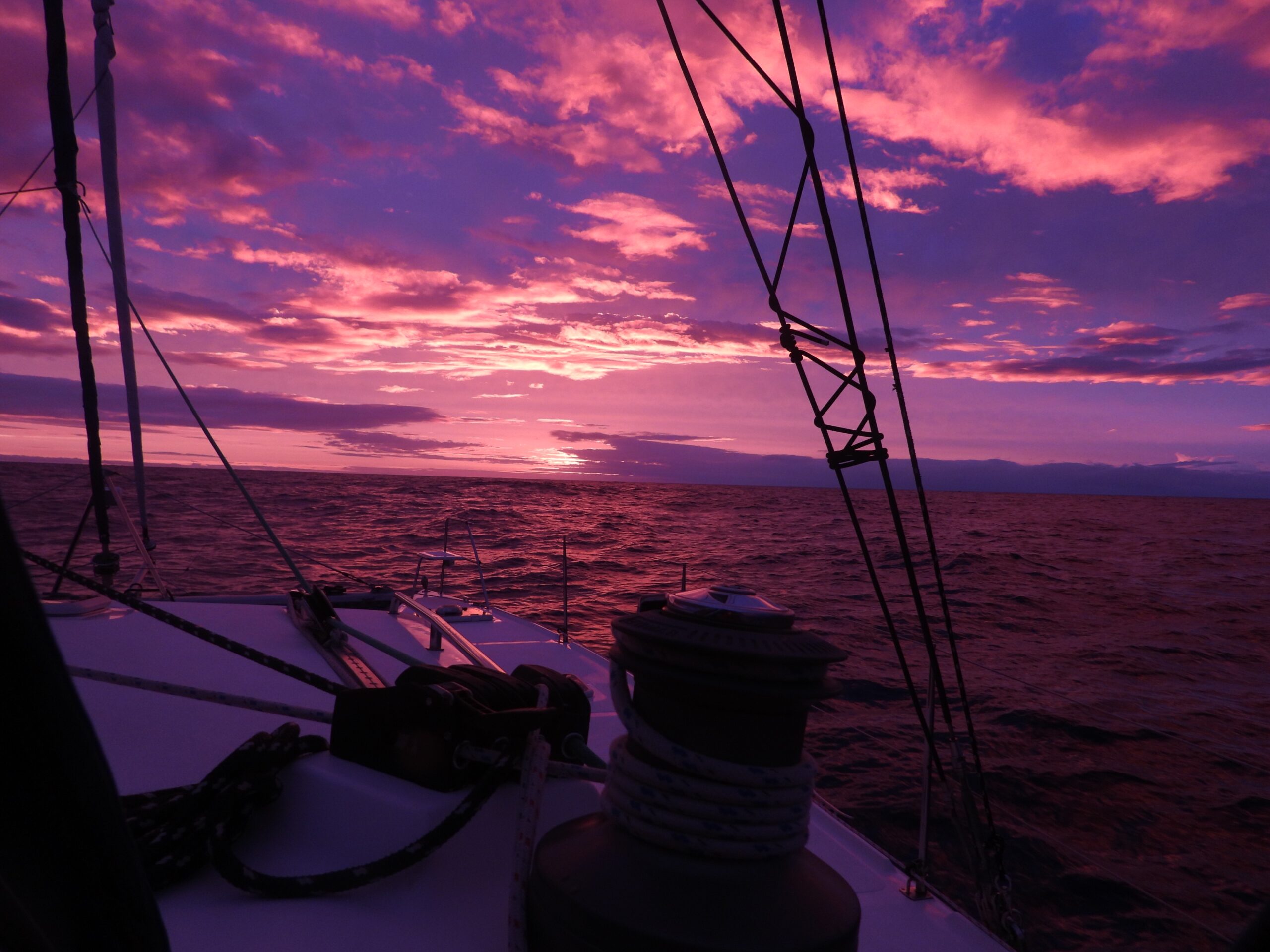 Spectacular sky underway on SV Aphrodite, a St. Francis 50 catamaran, during Our Pacific Crossing from Panama to New Zealand.