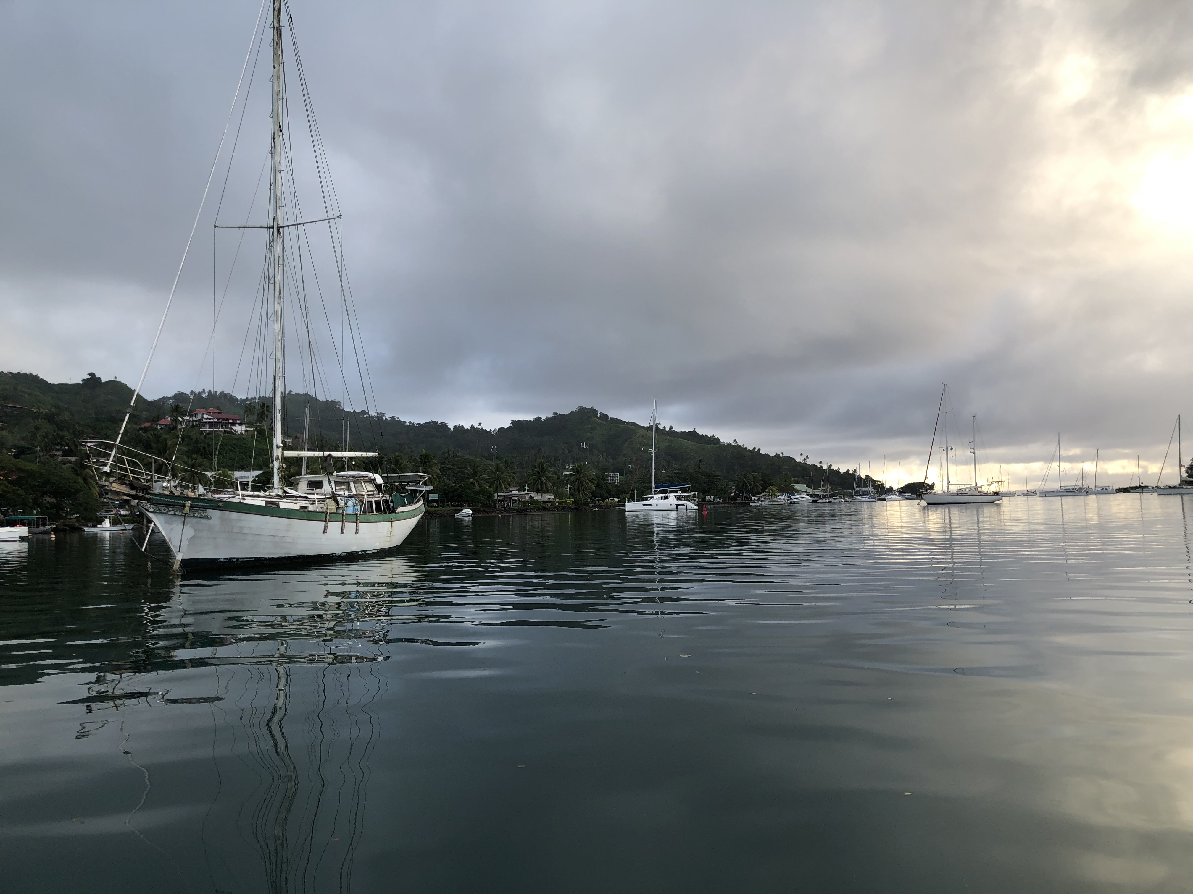 Sailboats in Savusavu harbour