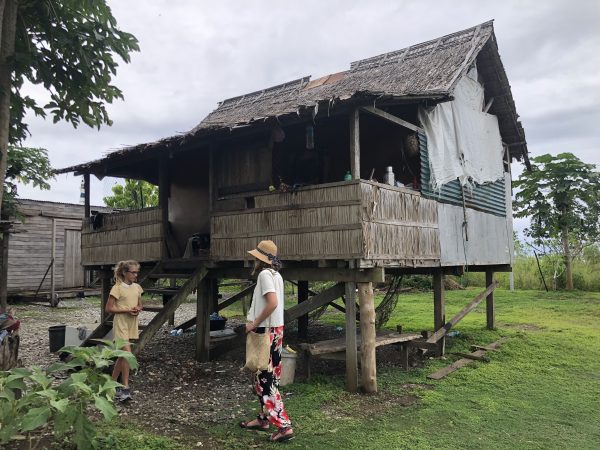 A woven home on stilts at Alligator Creek, sit of the Battle of Guadalcanal.