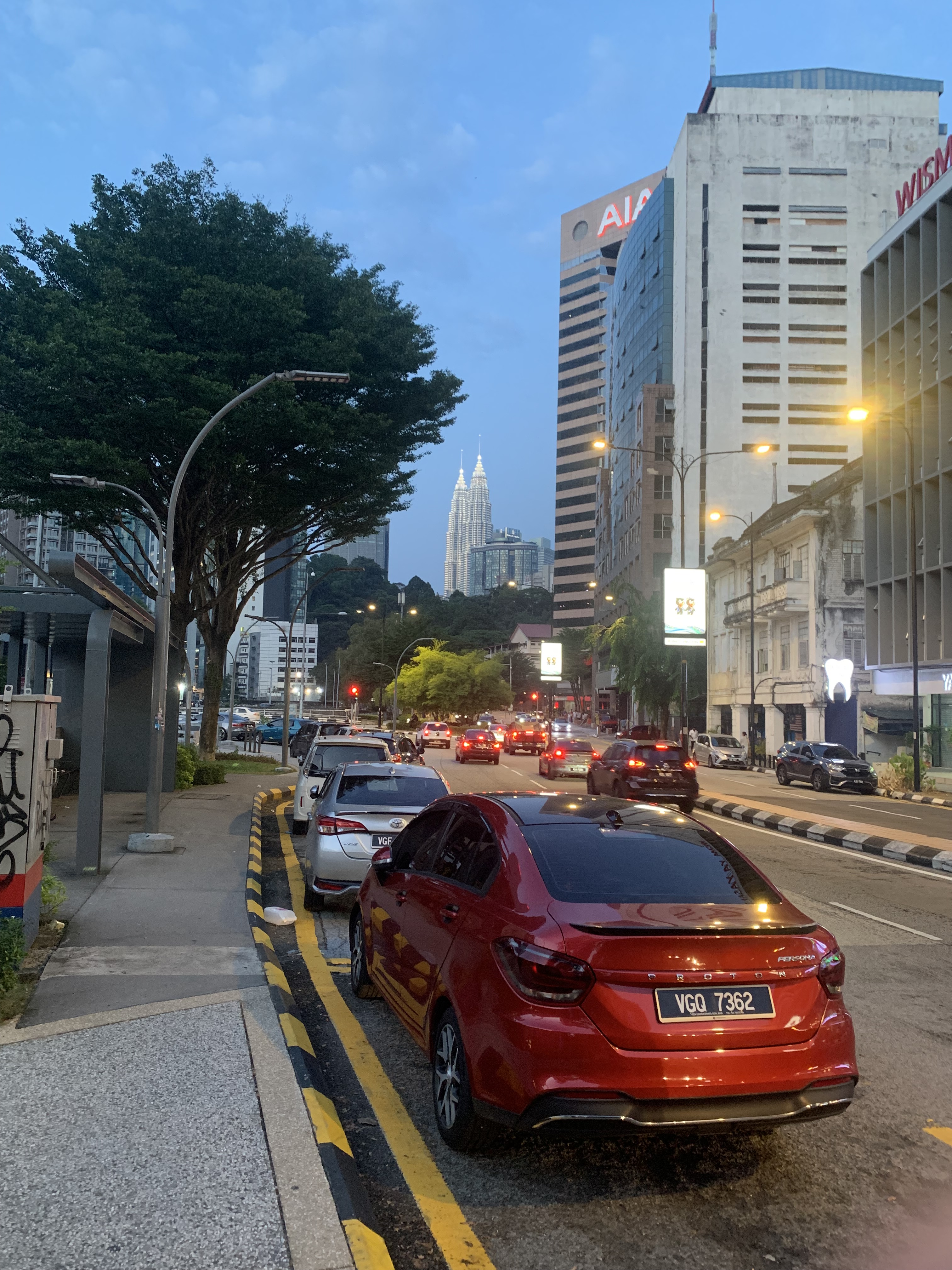 Downtown Kuala Lumpur with the Petronas towers in the background