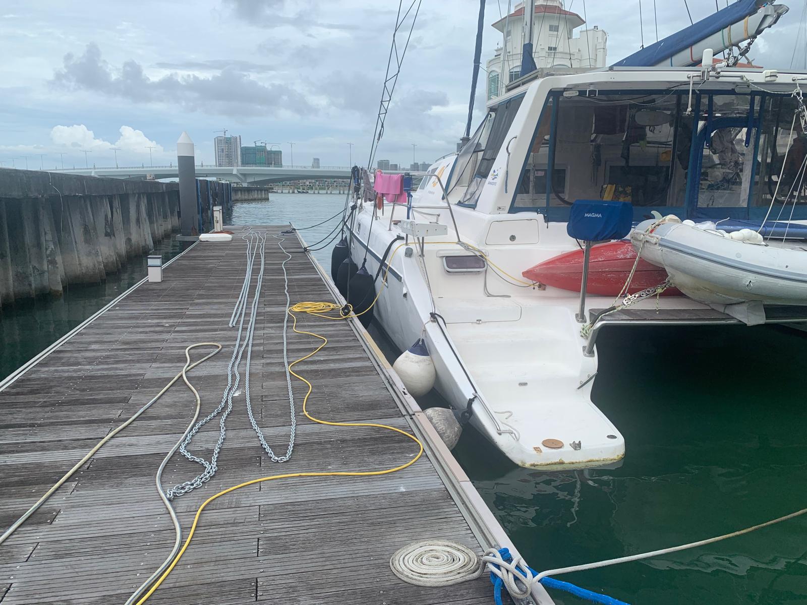 G80 anchor chain laid out at Straits Quay Yacht Club, Penang.
