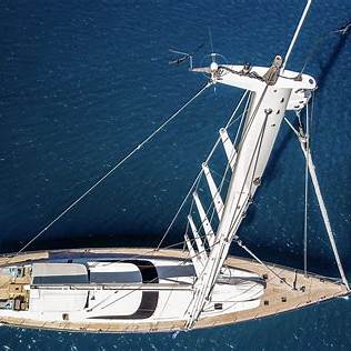Sailing Super Yacht SV Guillemot top view.