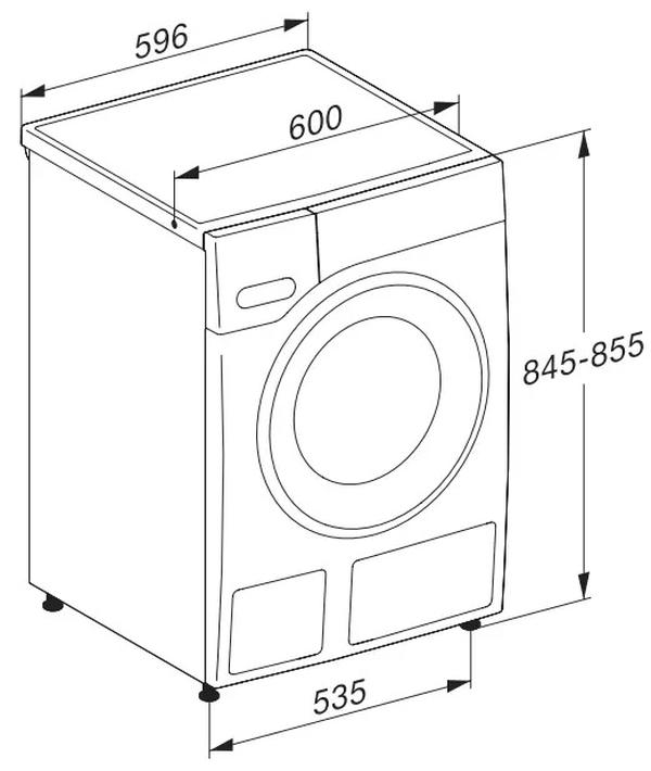 Dimensions of a Miele W1 washer which is the washing machine that is installed on SV Aphrodite, a St. Francis 50 catamaran.