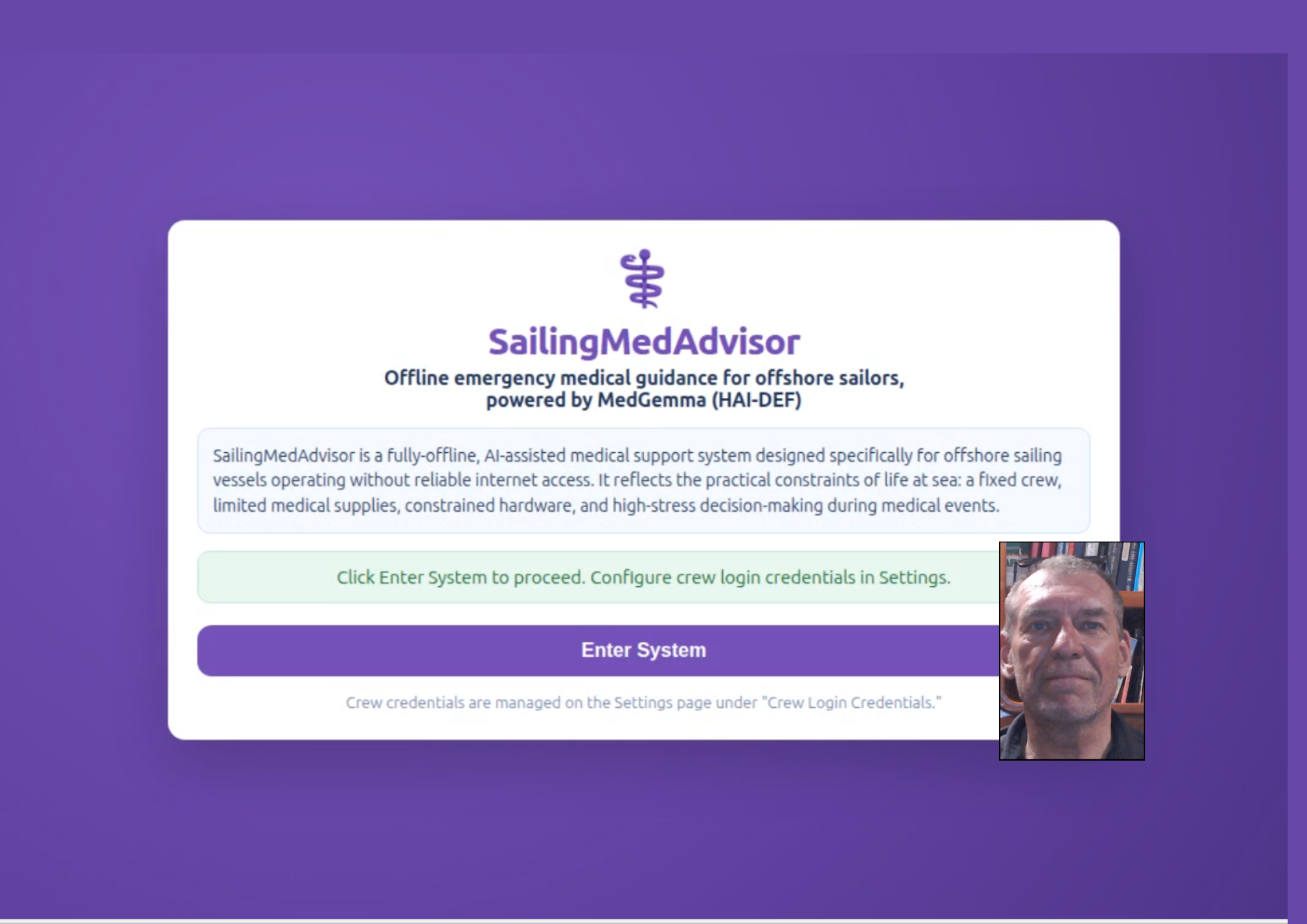 Rick Escher presenting his submission video on the MedSailingAdvisor application that he wrote as part of the MedGemma Impact Challenge 2026.